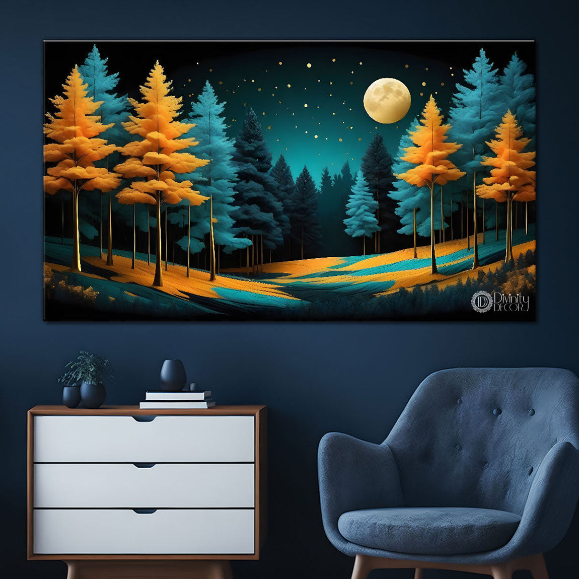 Colorful trees painting Canvas Painting - Nature Art -251