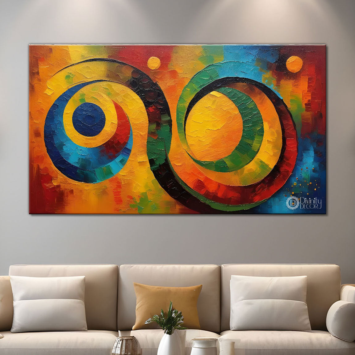 Colorful pattern textured modern art Canvas Painting - Design - Modern-L-270