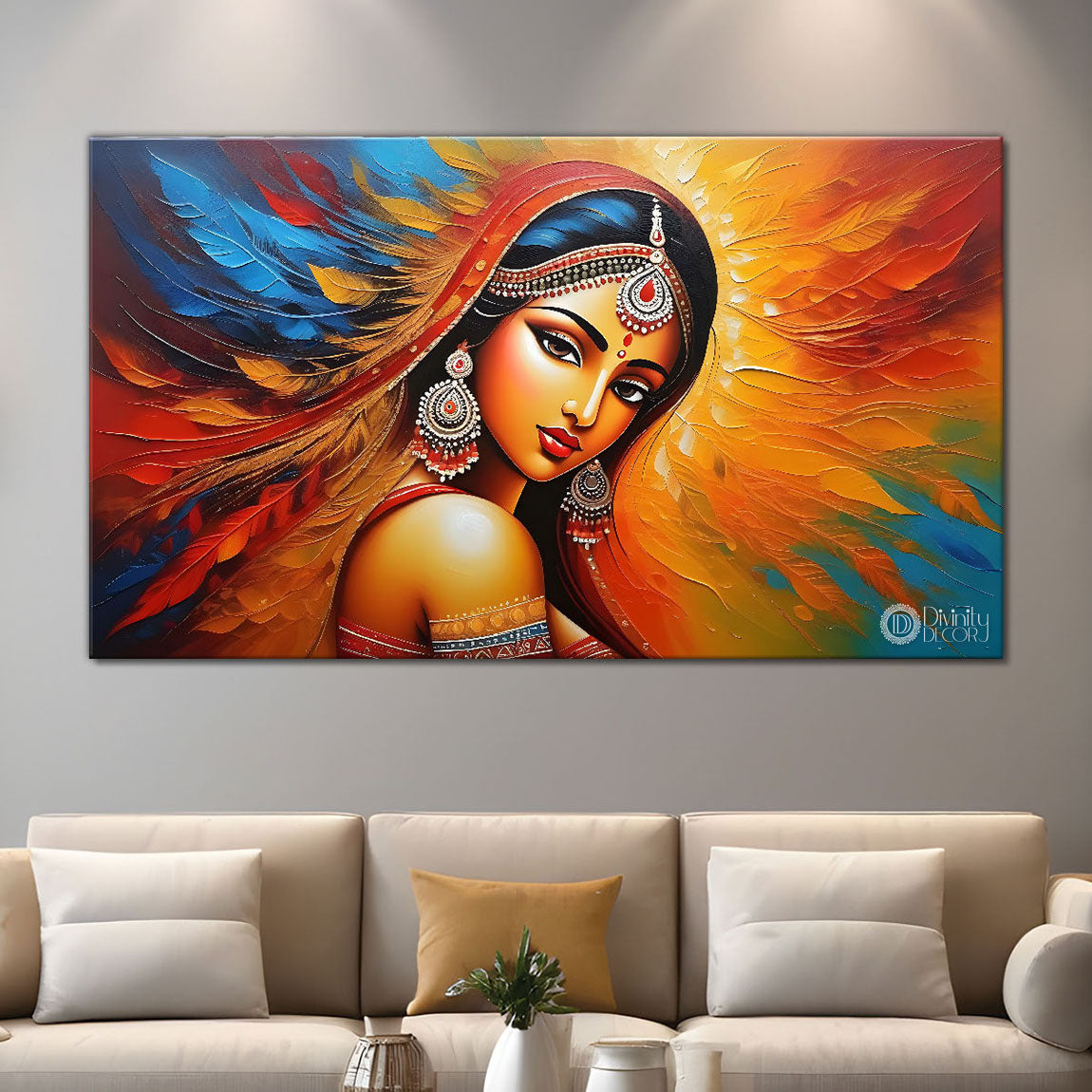 Beauty in brown lady textured modern art Canvas Painting - Design - Modern-L-272