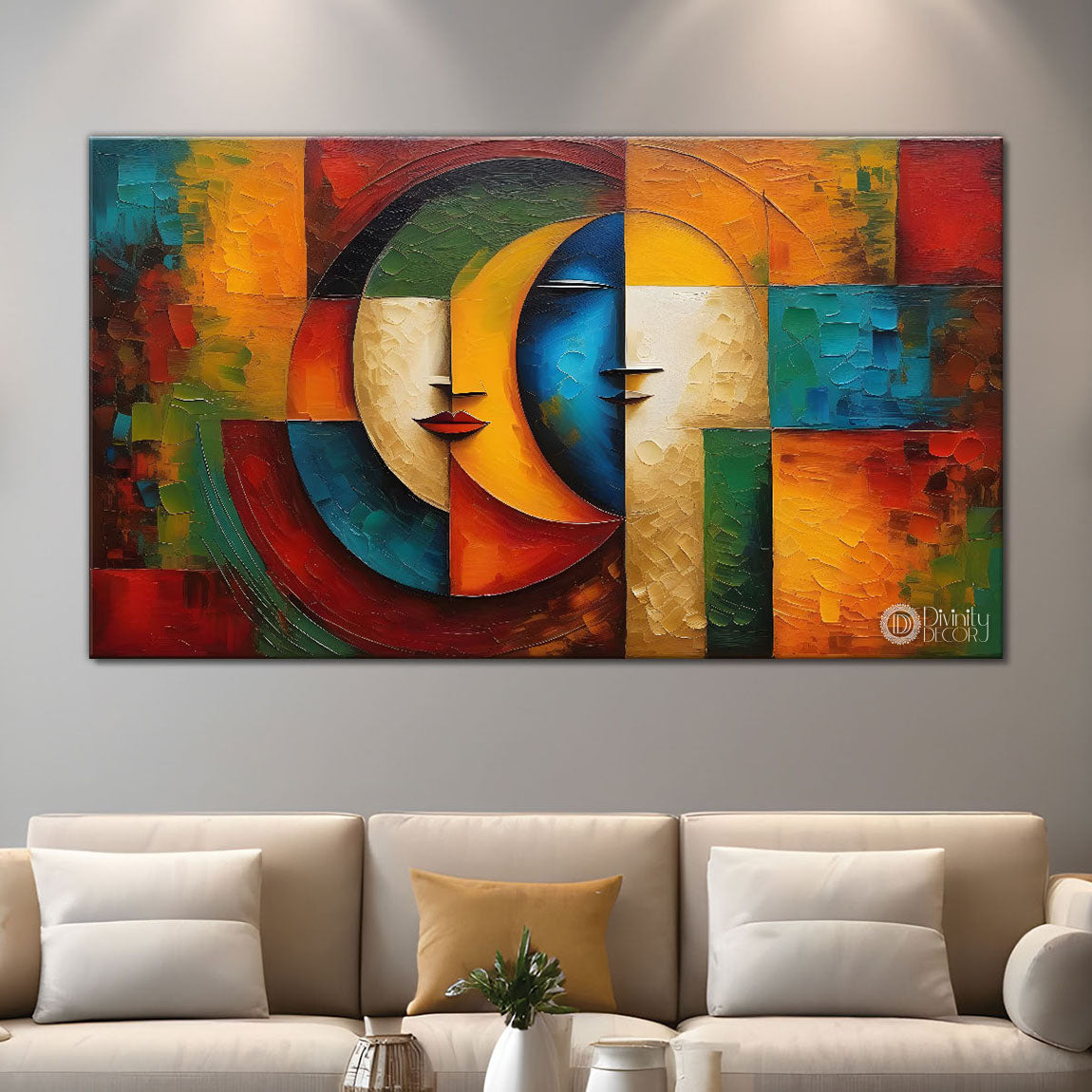 Colorful textured oil painting Canvas Painting - Design - Modern-L-275
