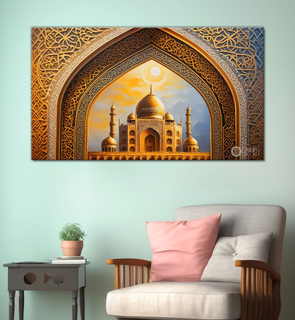 Islamic mosque in bright textured oil painting Canvas Painting - Islamic paintings - 28