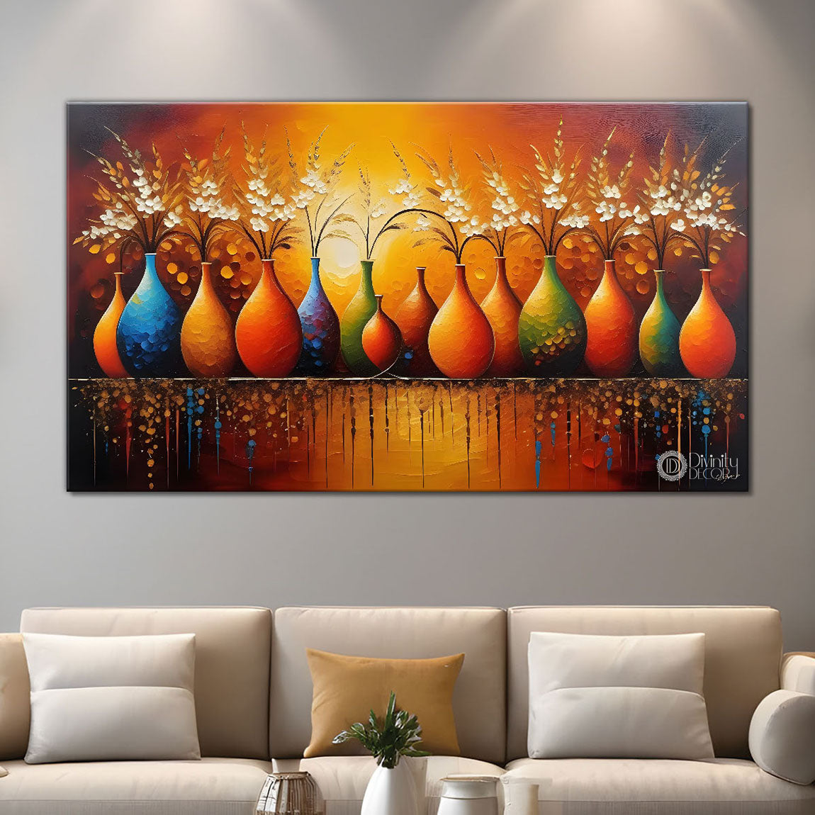Colorful textured oil painting Canvas Painting - Design - Modern-L-281