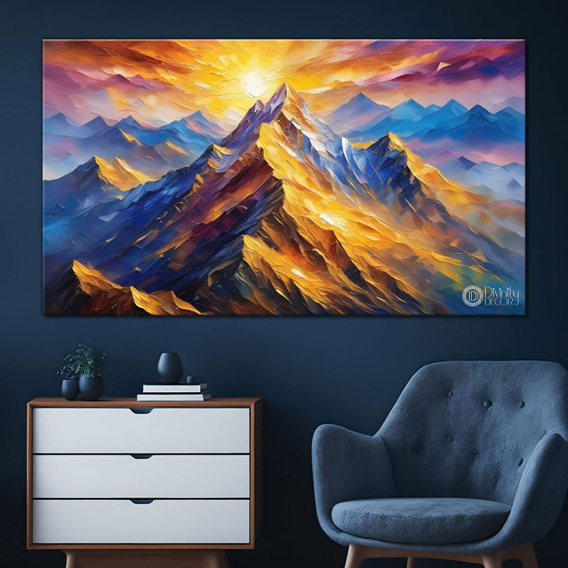 Mountains textured painting Canvas Painting - Nature Art -287