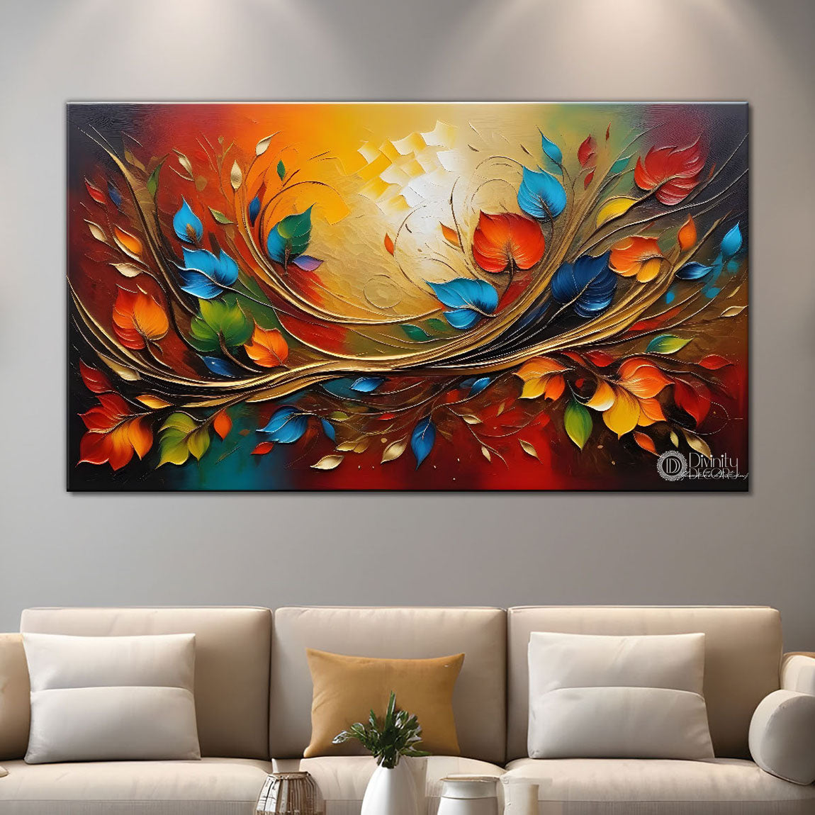 Colorful textured oil painting Canvas Painting - Design - Modern-L-294