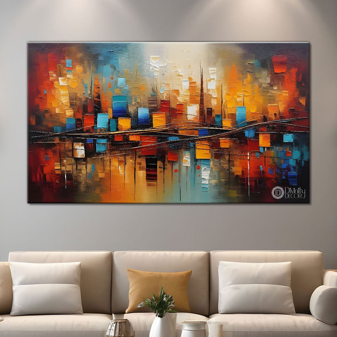 Colorful textured oil painting Canvas Painting - Design - Modern-L-296