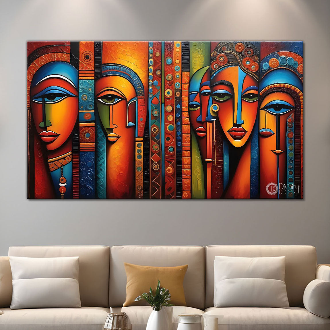 Tribal Textured art Canvas Painting - Design - Modern-L-297