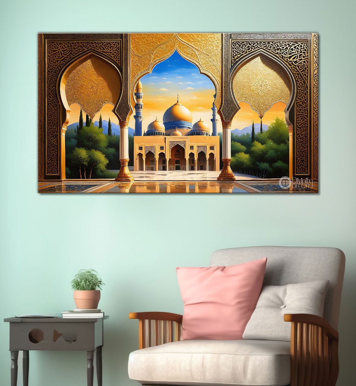Islamic mosque in bright textured oil painting Canvas Painting - Islamic paintings - 30