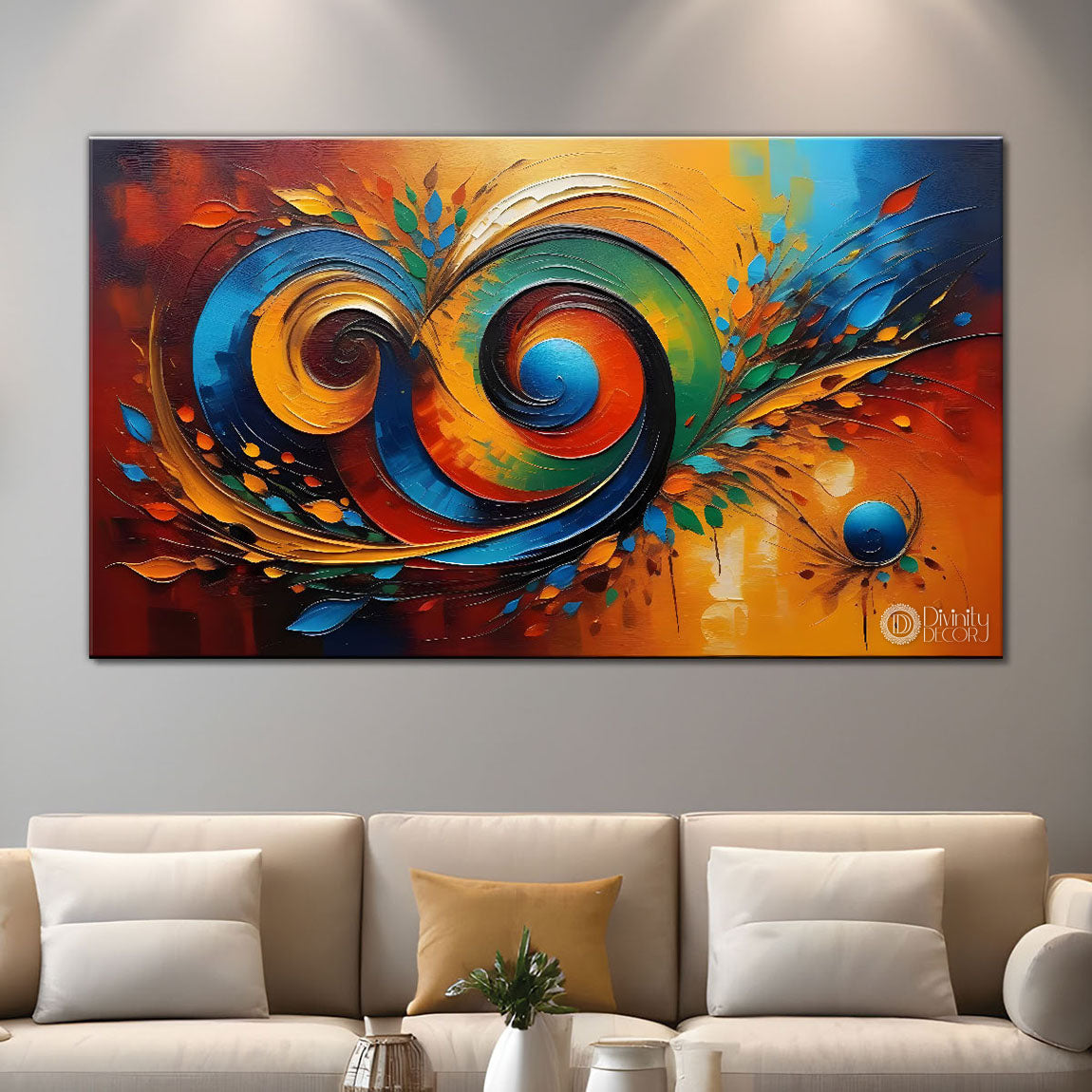 Colorful textured oil painting Canvas Painting - Design - Modern-L-302