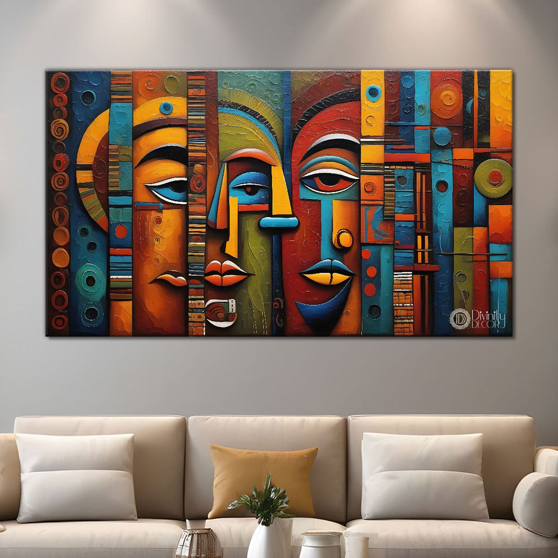 Tribal Textured art Canvas Painting - Design - Modern-L-303