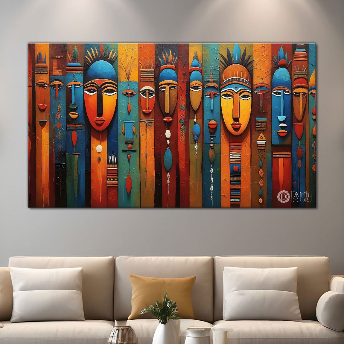 Tribal Textured art Canvas Painting - Design - Modern-L-308