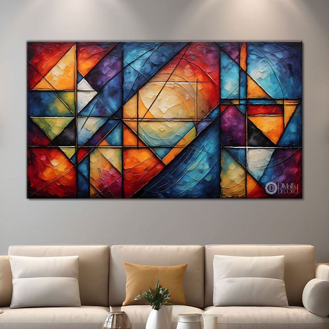 Colorful textured oil painting Canvas Painting - Design - Modern-L-317