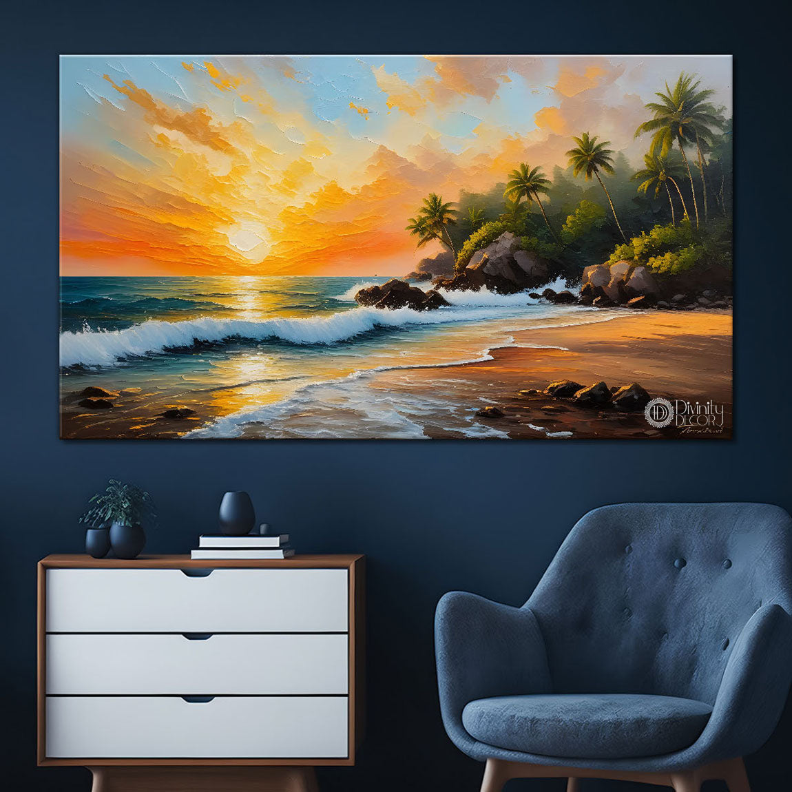 Beach and sea painting Canvas Painting - Nature Art -318