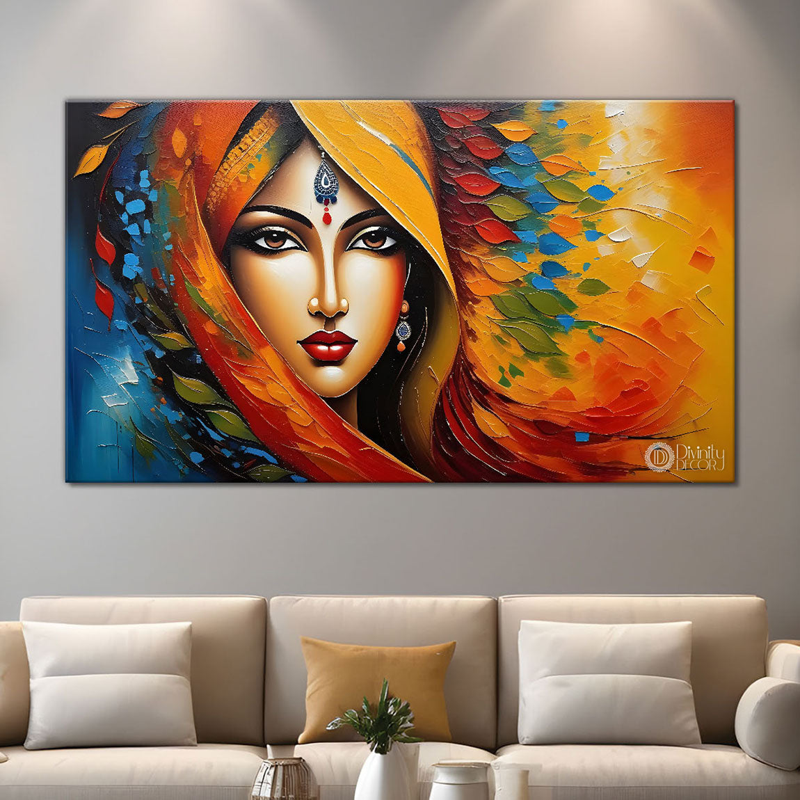Beauty in brown lady textured modern art Canvas Painting - Design - Modern-L-321