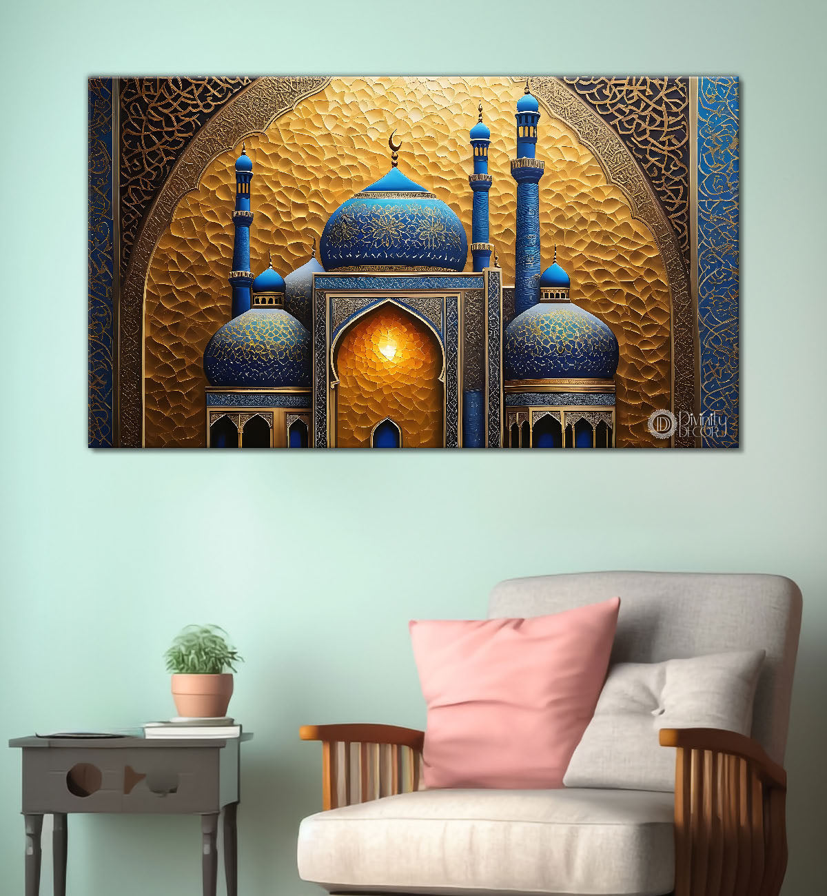 Islamic textured modern art in bright colors Canvas Painting - Islamic paintings - 33