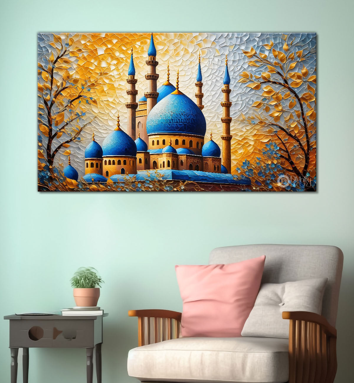 Islamic textured modern art in bright colors Canvas Painting - Islamic paintings - 34