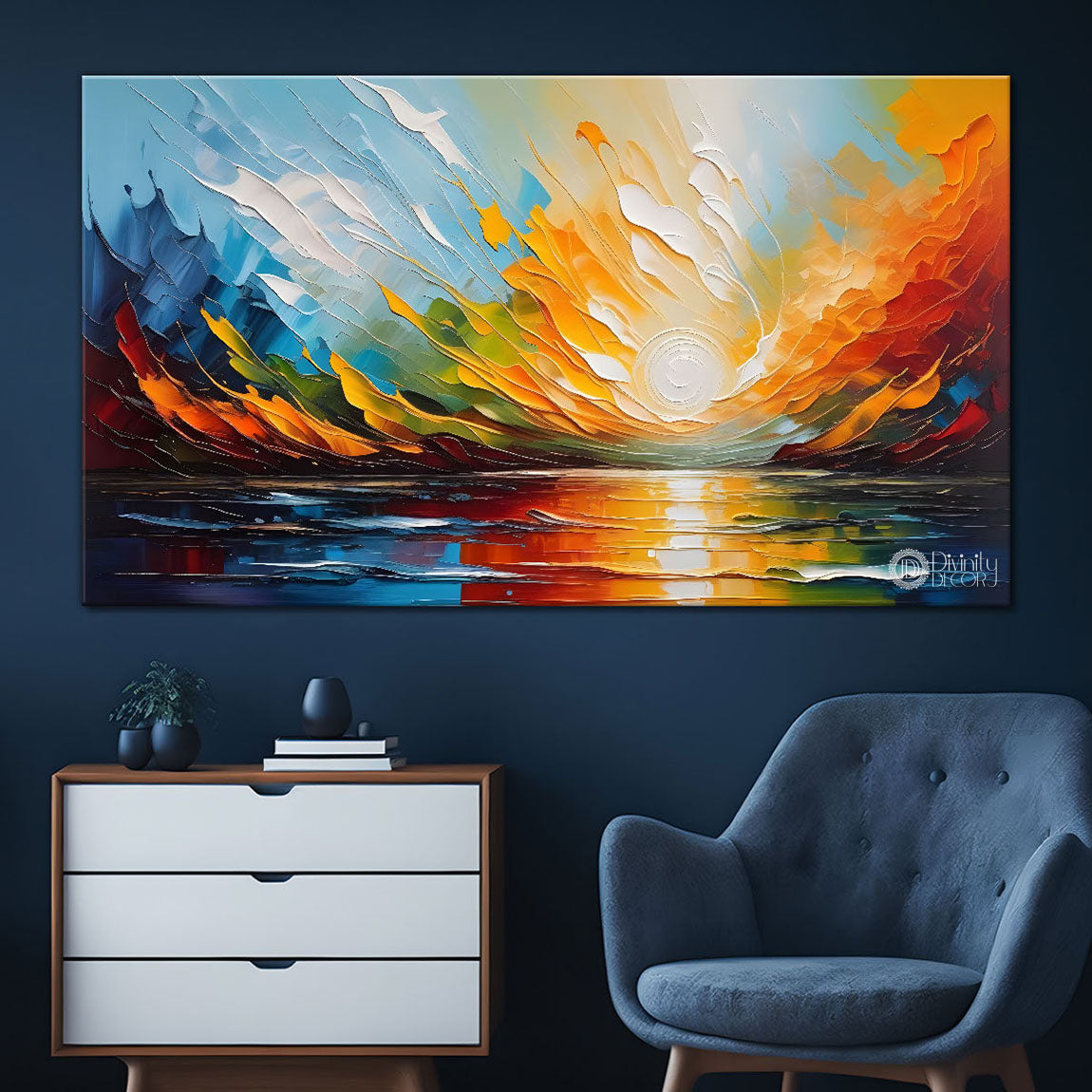 Colorful mountains painting Canvas Painting - Nature Art -342