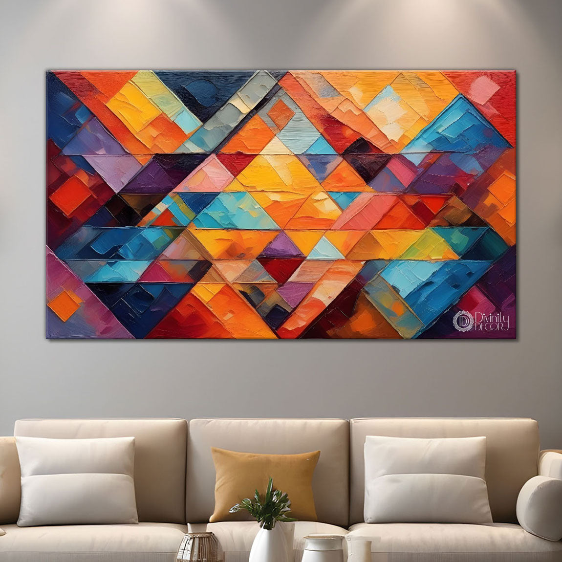 Gematrical pattern modern art Canvas Painting - Design - Modern-L-347