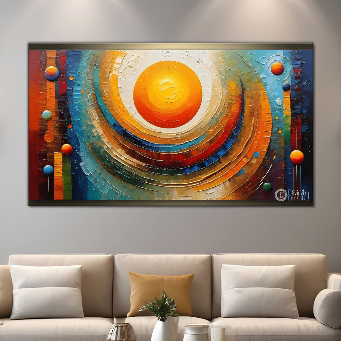 Sunset view textured modern art Canvas Painting - Design - Modern-L-348