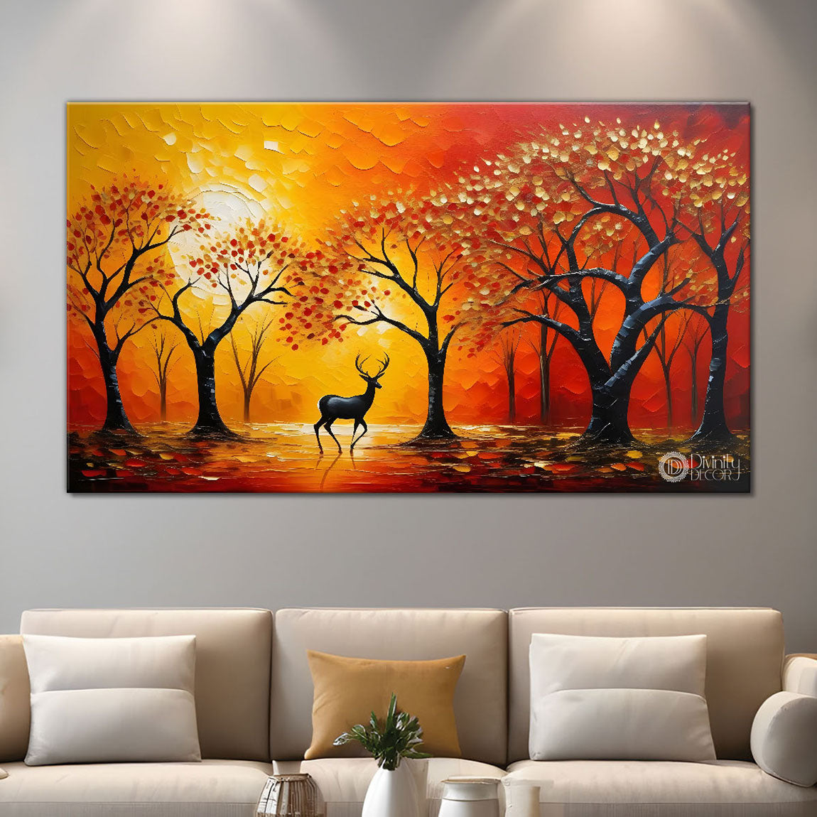 Sunset view textured modern art Canvas Painting - Design - Modern-L-350