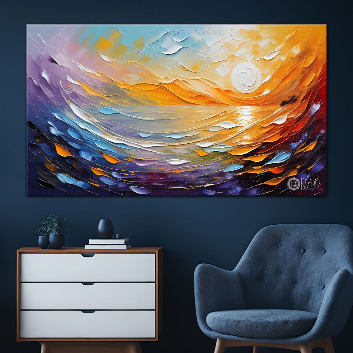 Sunrise view textured painting Canvas Painting - Nature Art -350