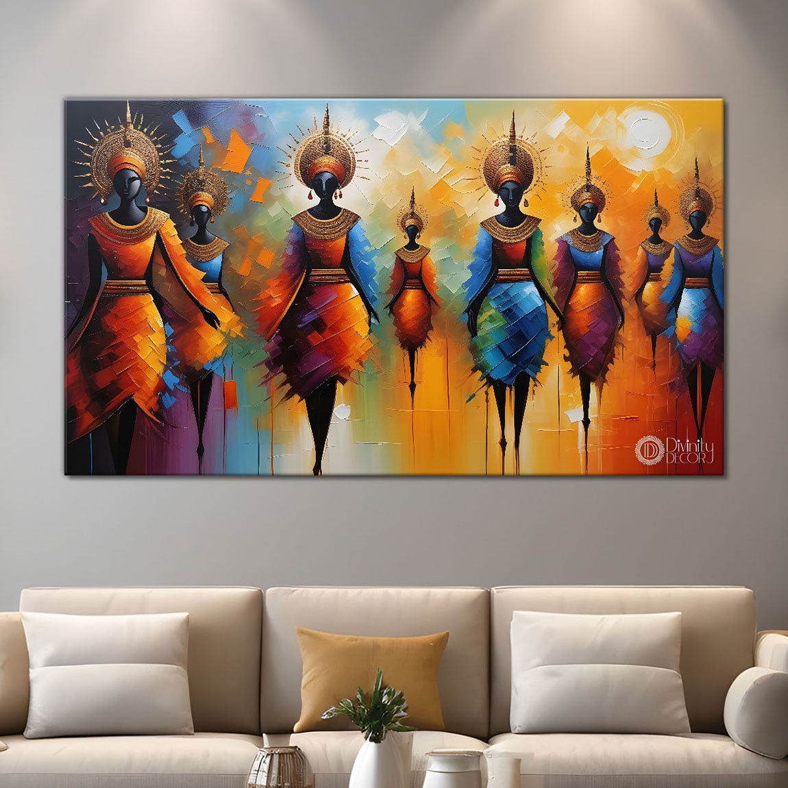 Tribal Textured art Canvas Painting - Design - Modern-L-356