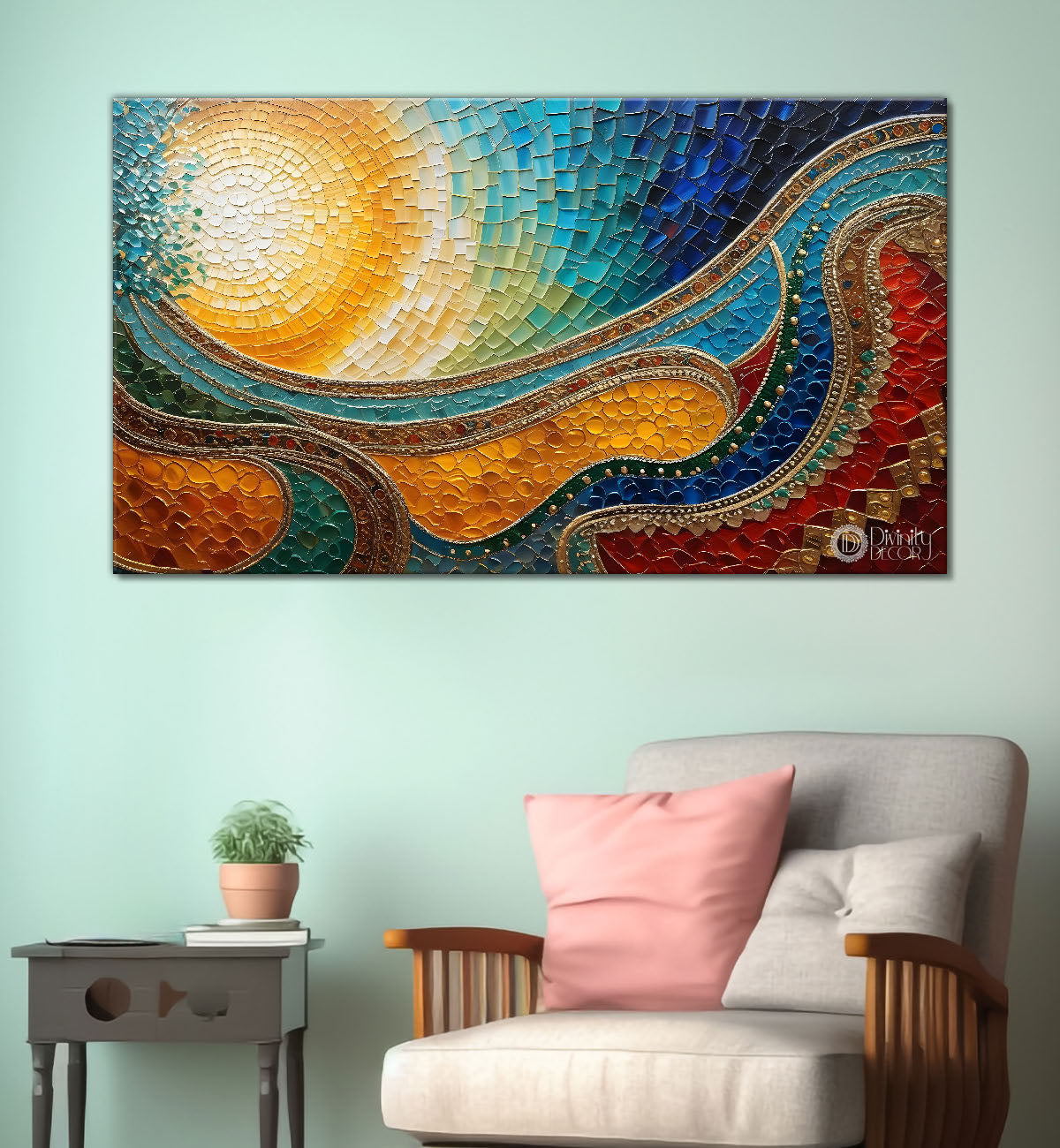 Islamic textured modern art in bright colors Canvas Painting - Islamic paintings - 35