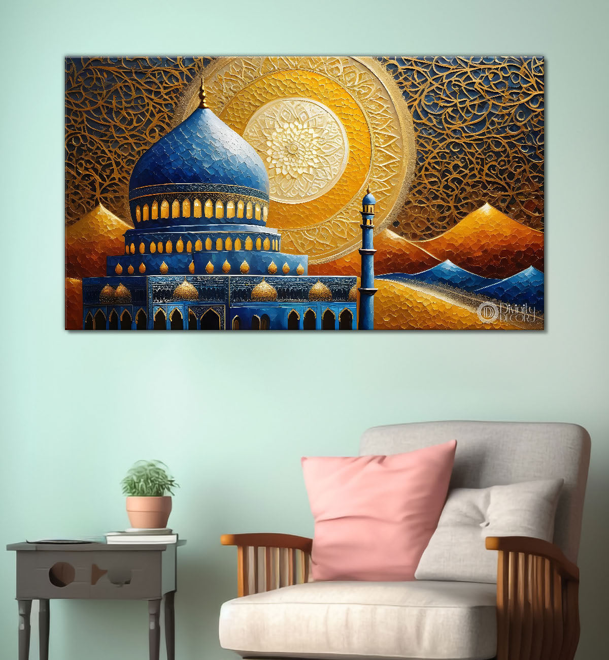 Islamic mosque in bright textured oil painting Canvas Painting - Islamic paintings - 36