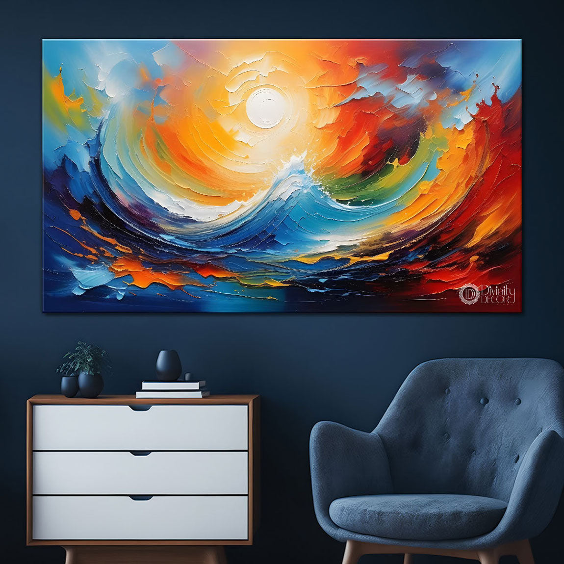 Mountains with sunrise painting Canvas Painting - Nature Art -369