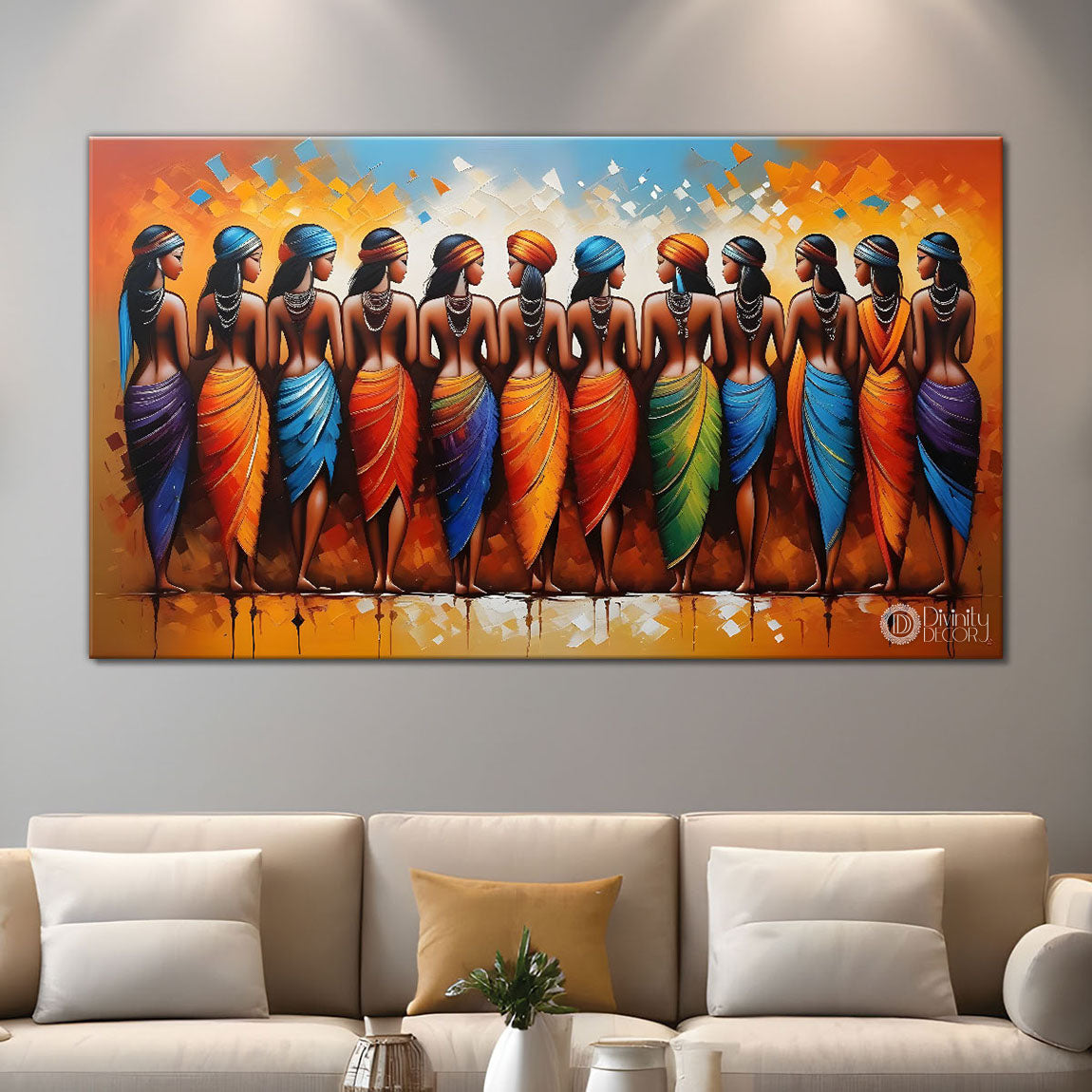 Tribal Textured art Canvas Painting - Design - Modern-L-373