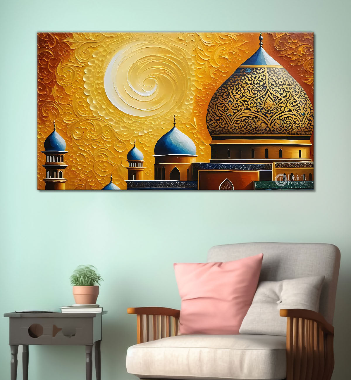 Islamic mosque in bright textured oil painting Canvas Painting - Islamic paintings - 38