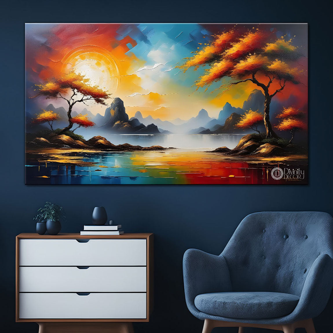 Colorful textured painting art Canvas Painting - Nature Art -381