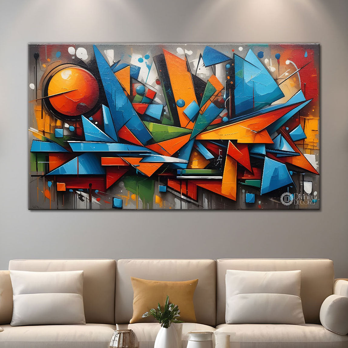 Gematrical pattern modern art Canvas Painting - Design - Modern-L-388