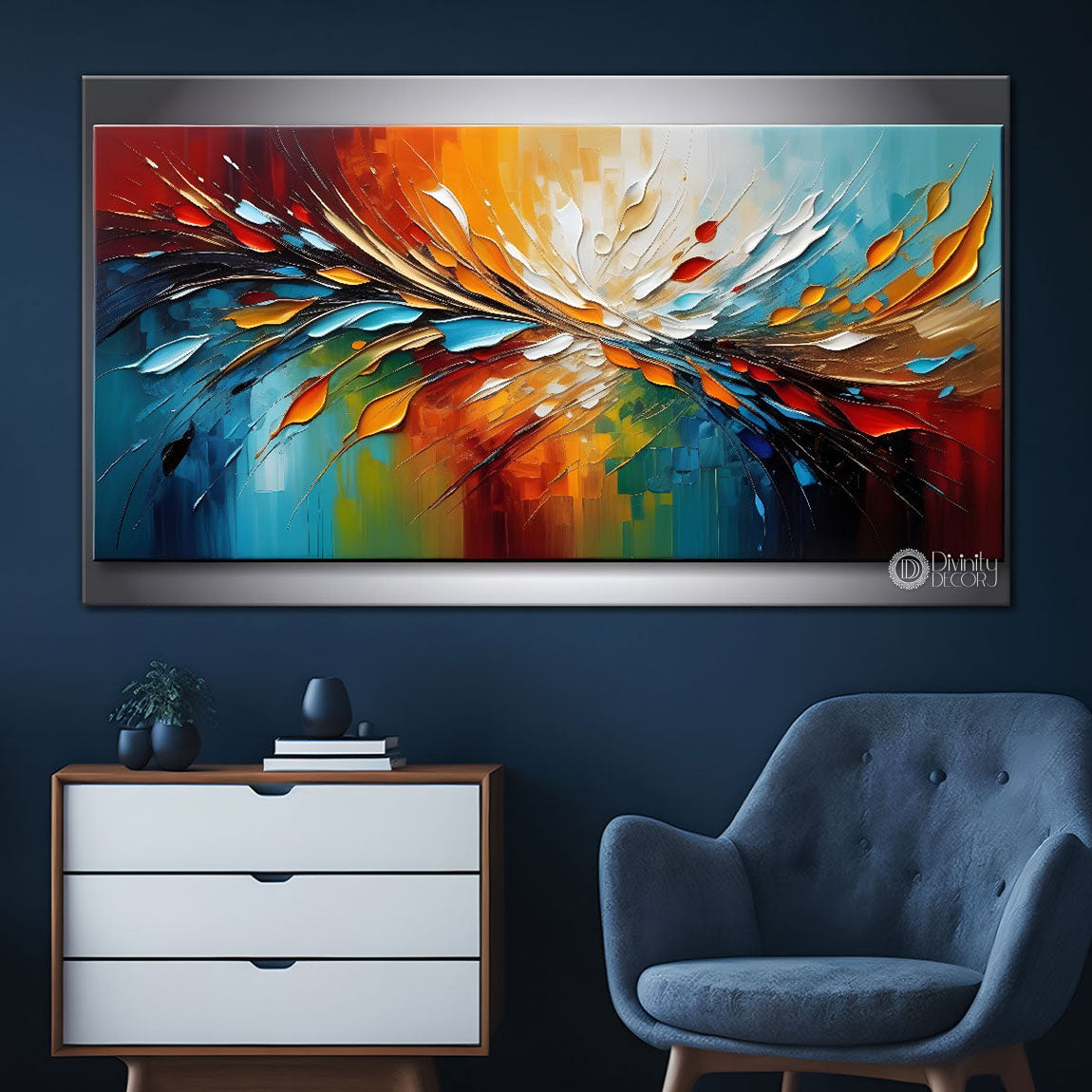 Colorfully textured painting art Canvas Painting - Nature Art -396