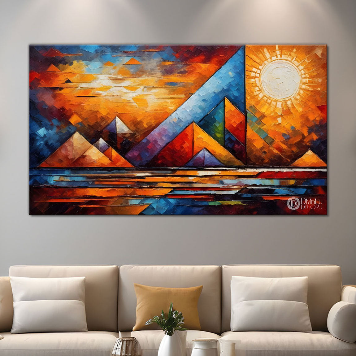 Mountains in texture modern art Canvas Painting - Design - Modern-L-399