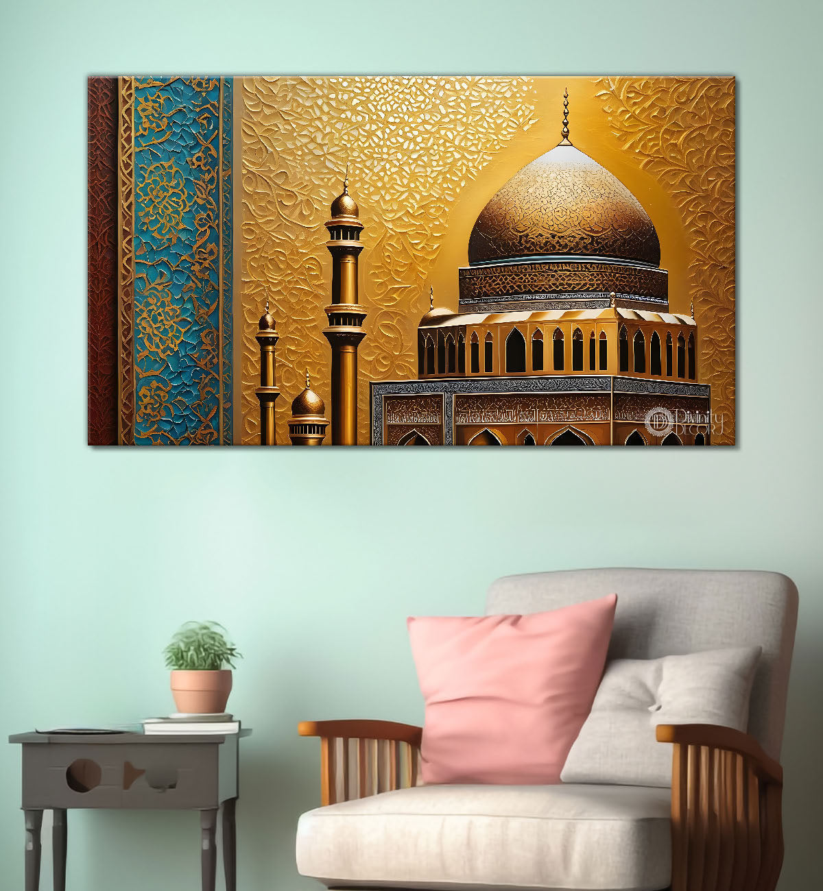 Islamic mosque in bright textured oil painting Canvas Painting - Islamic paintings - 39