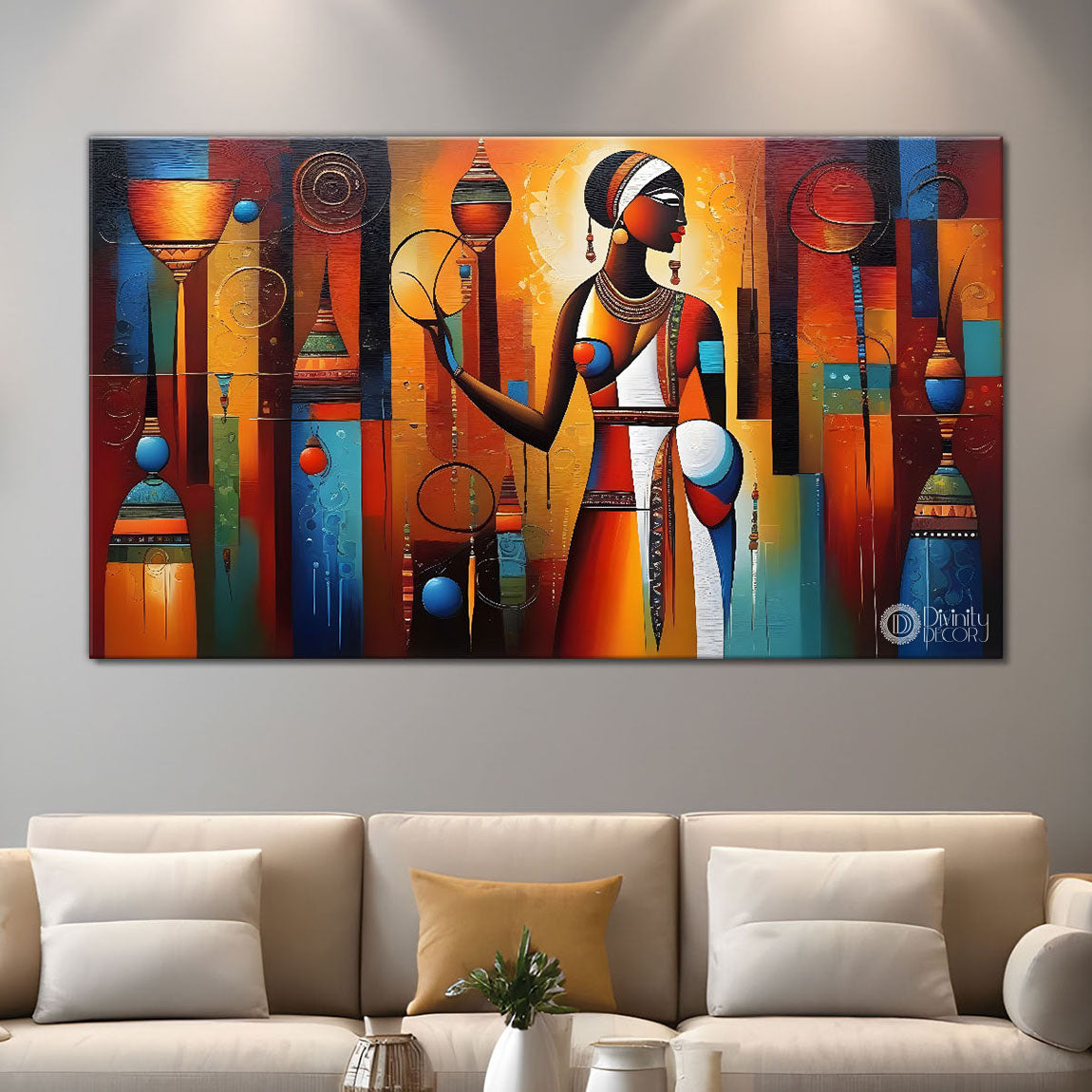 Tribal Textured art Canvas Painting - Design - Modern-L-401