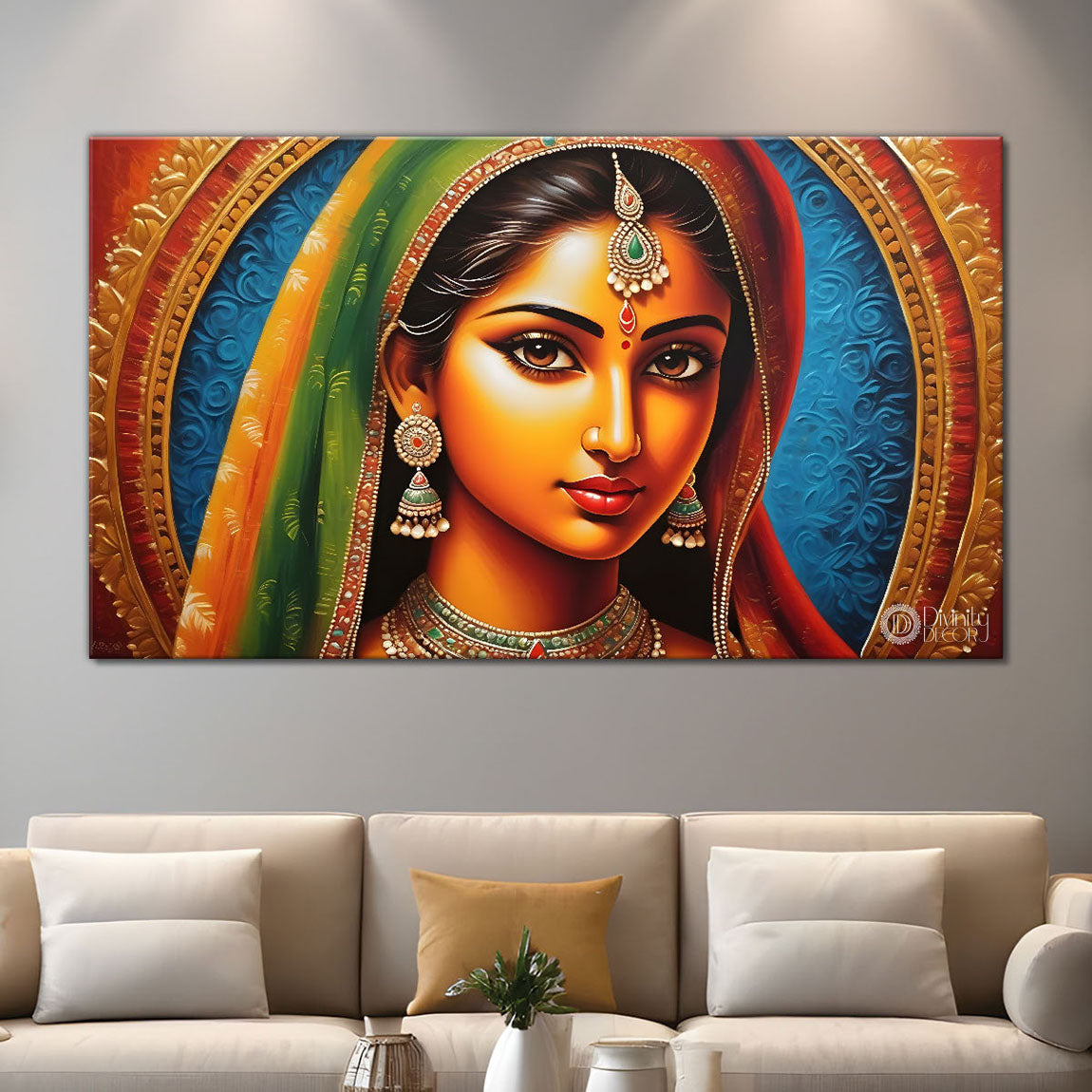 Beauty in brown lady textured modern art Canvas Painting - Design - Modern-L-405