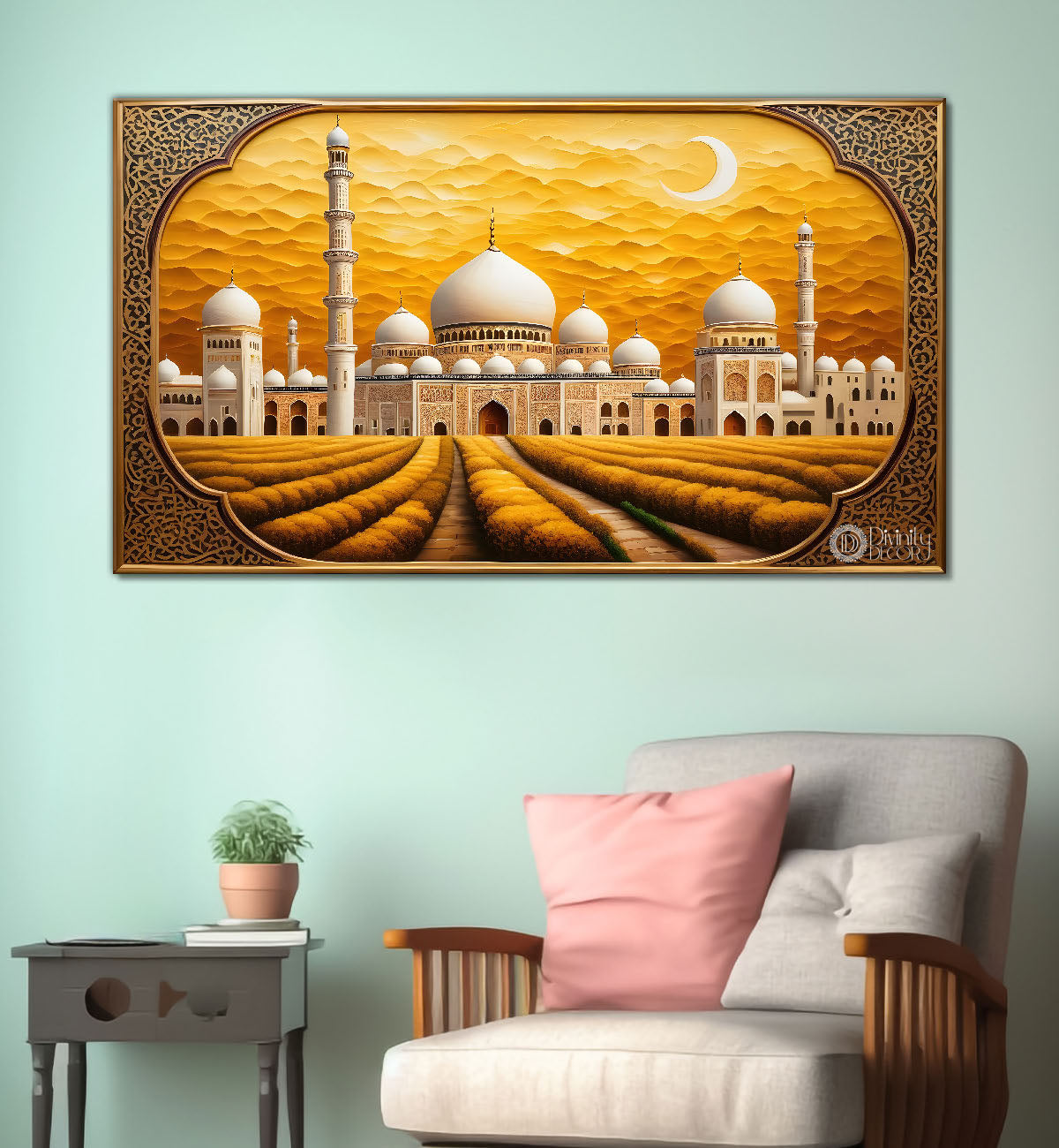 Islamic mosque in bright textured oil painting Canvas Painting - Islamic paintings - 40