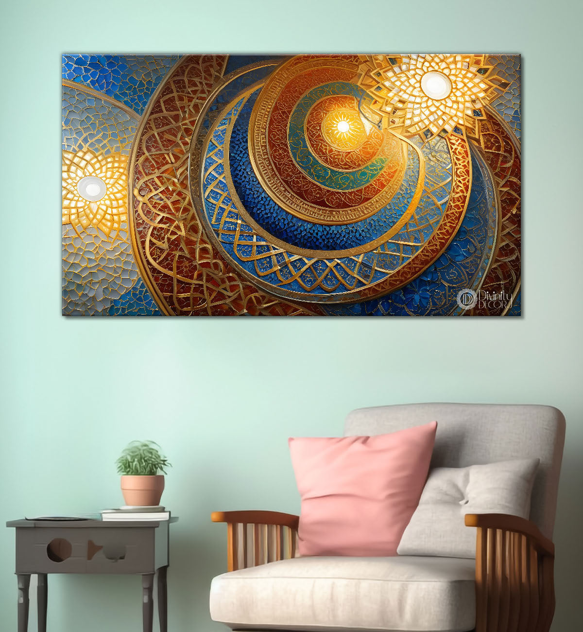 Islamic textured modern art in bright colors Canvas Painting - Islamic paintings - 41