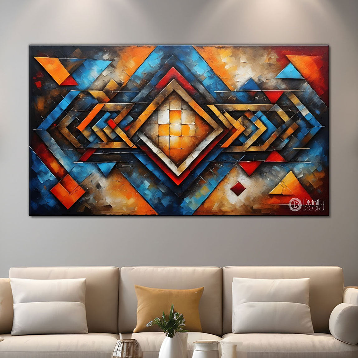 Gematrical pattern modern art Canvas Painting - Design - Modern-L-418