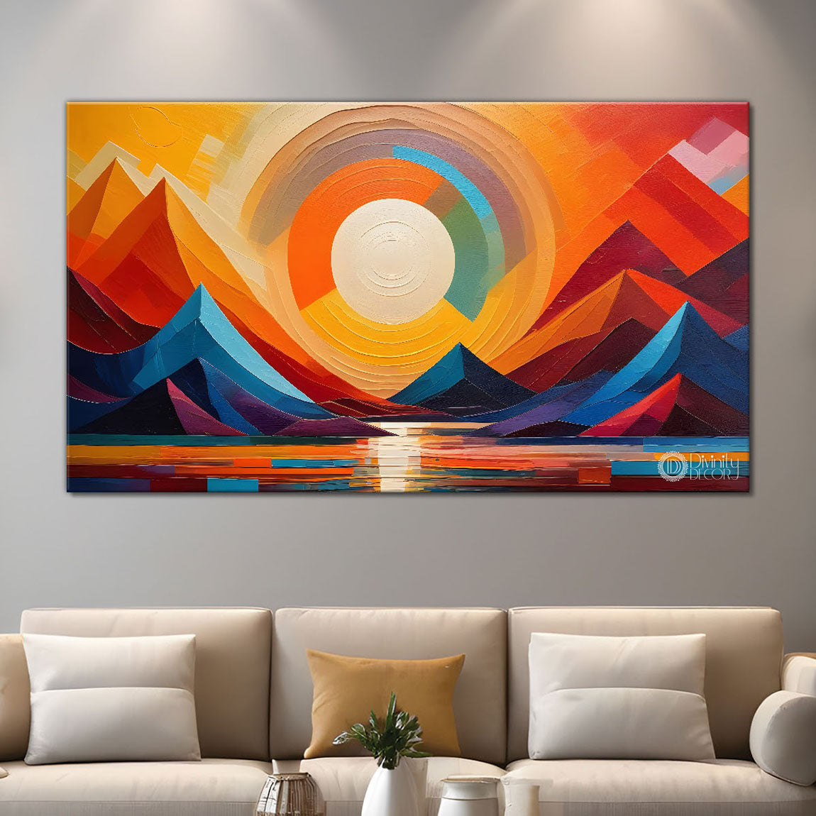 Mountains in texture modern art Canvas Painting - Design - Modern-L-426