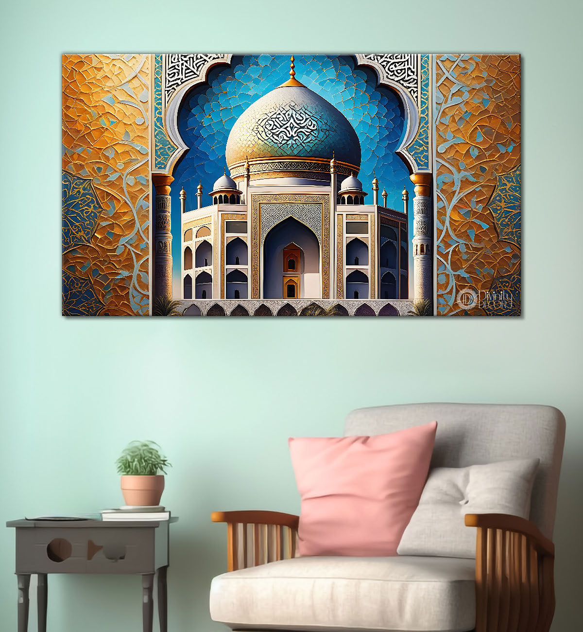 Islamic mosque in bright textured oil painting Canvas Painting - Islamic paintings - 43