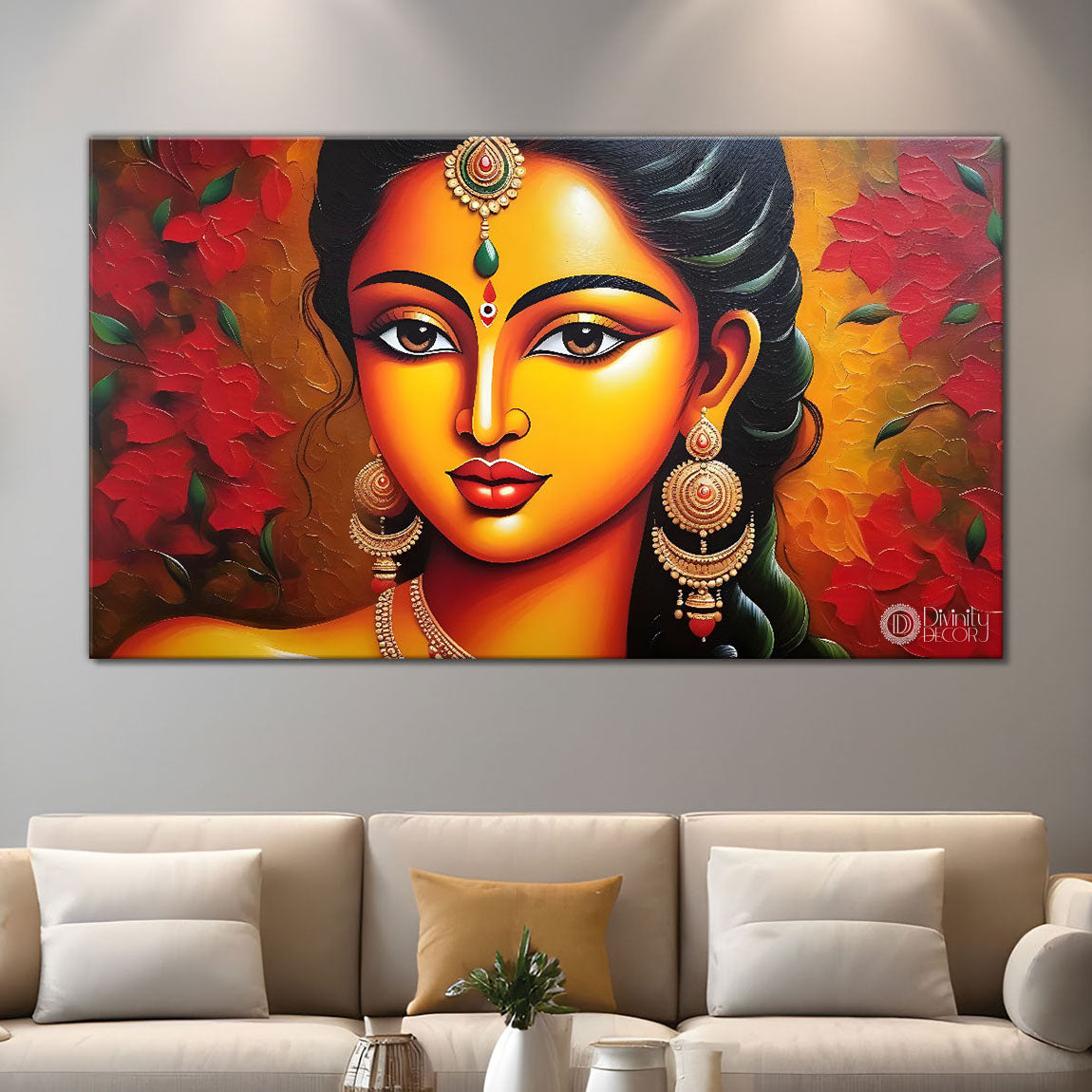 Beauty in brown lady textured modern art Canvas Painting - Design - Modern-L-434