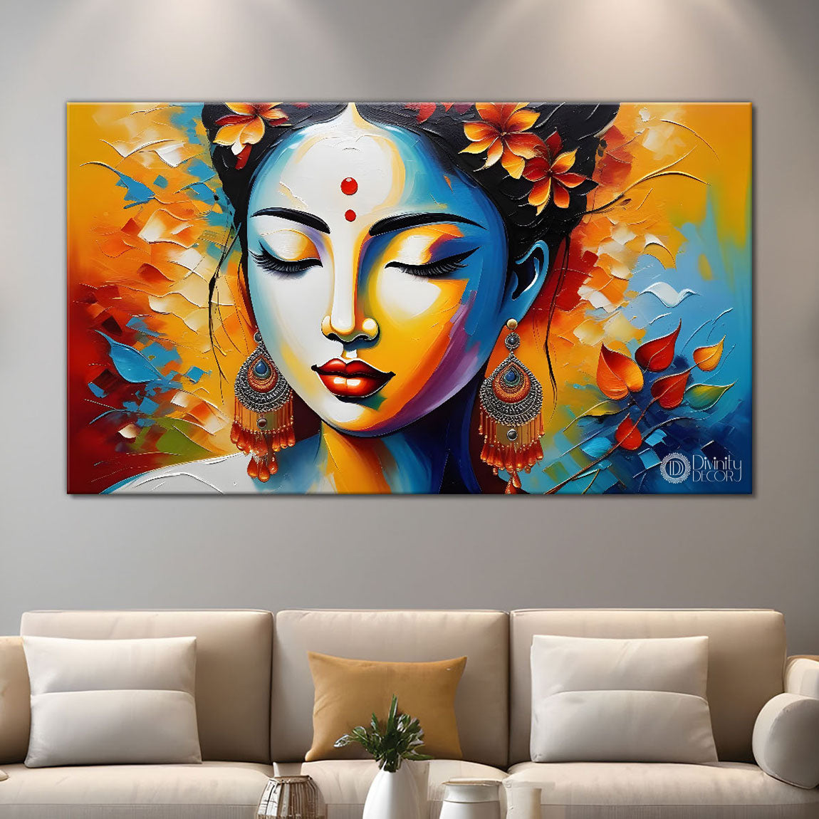 Tribal lady face modern art Canvas Painting - Design - Modern-L-438