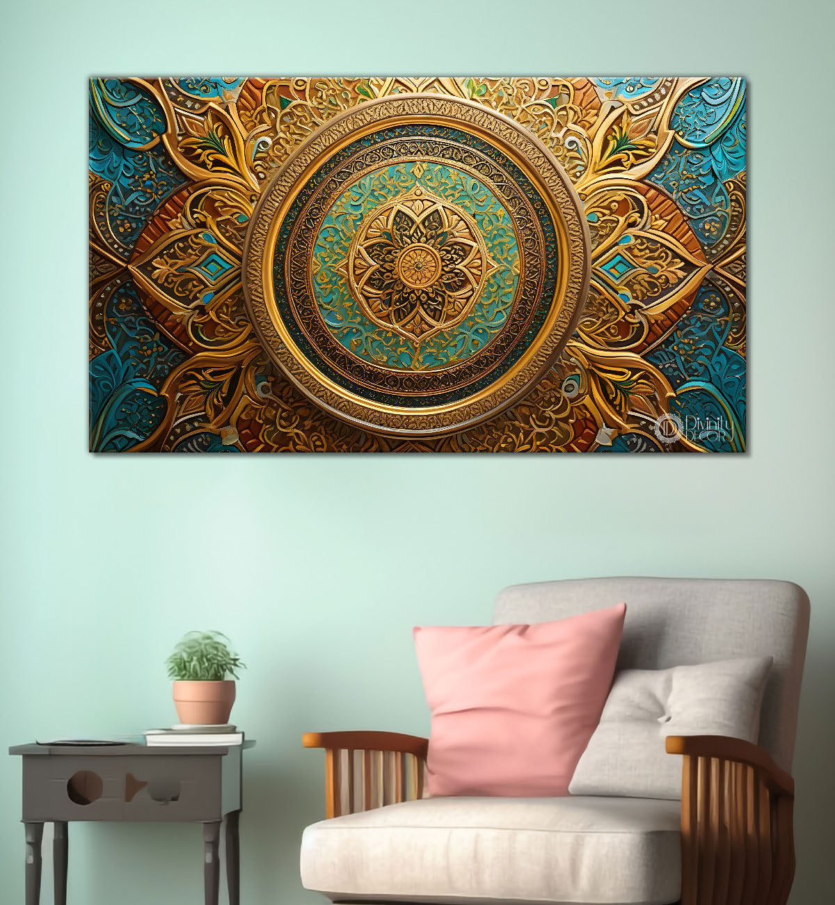 Islamic textured modern art in bright colors Canvas Painting - Islamic paintings - 44