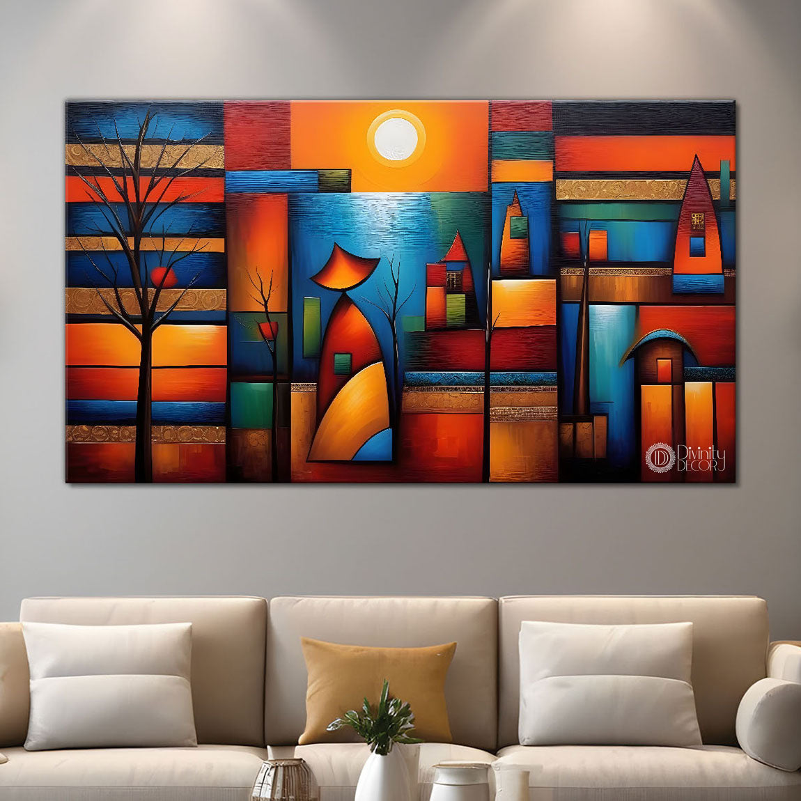 Gematrical pattern modern art Canvas Painting - Design - Modern-L-445