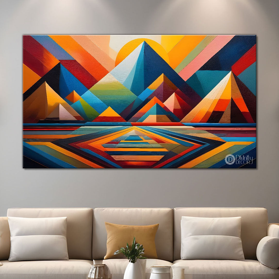 Mountains in texture modern art Canvas Painting - Design - Modern-L-453