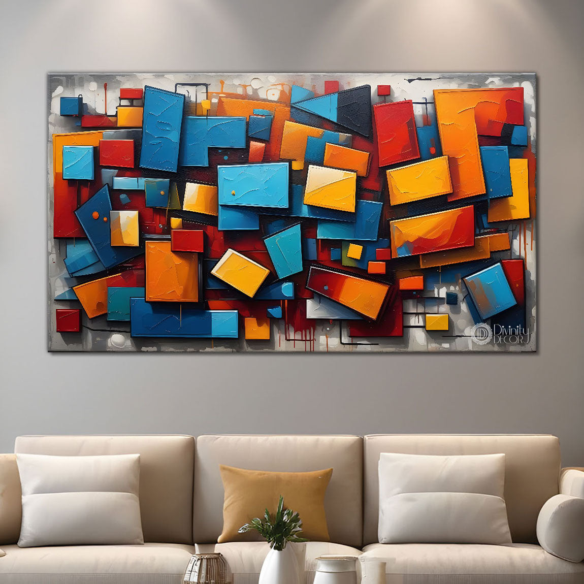 Gematrical pattern modern art Canvas Painting - Design - Modern-L-457