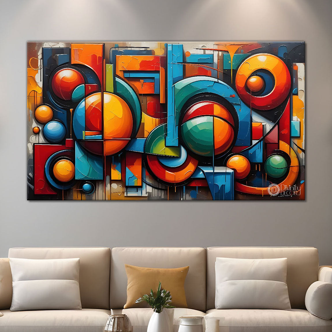 Gematrical pattern modern art Canvas Painting - Design - Modern-L-459