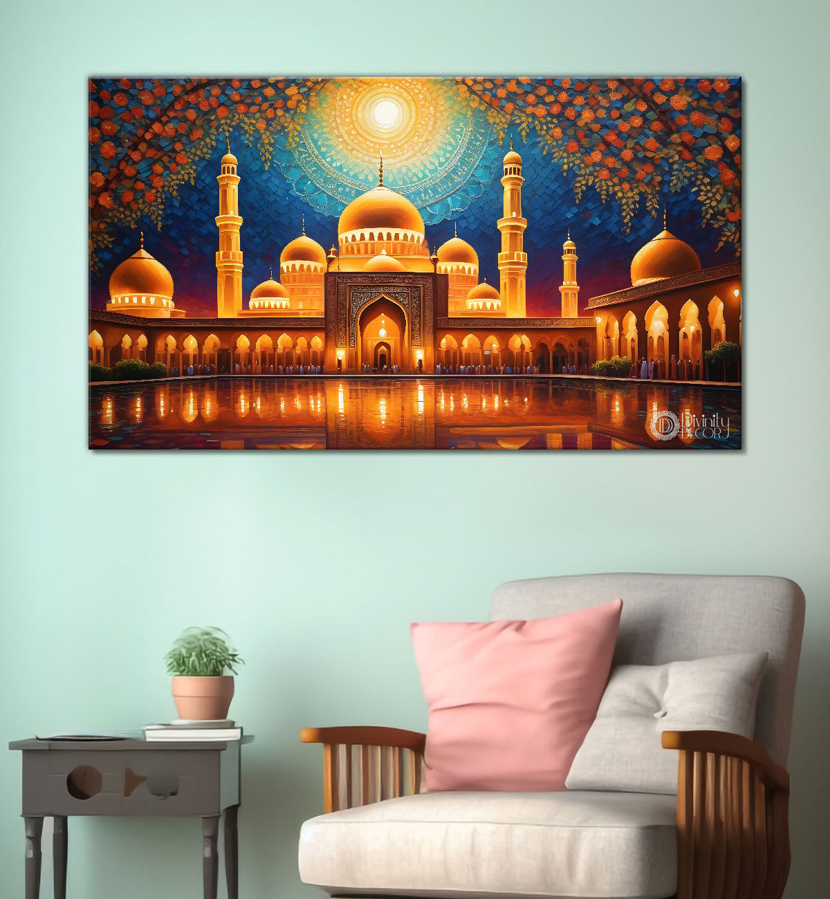 Islamic mosque in bright textured oil painting Canvas Painting - Islamic paintings - 46